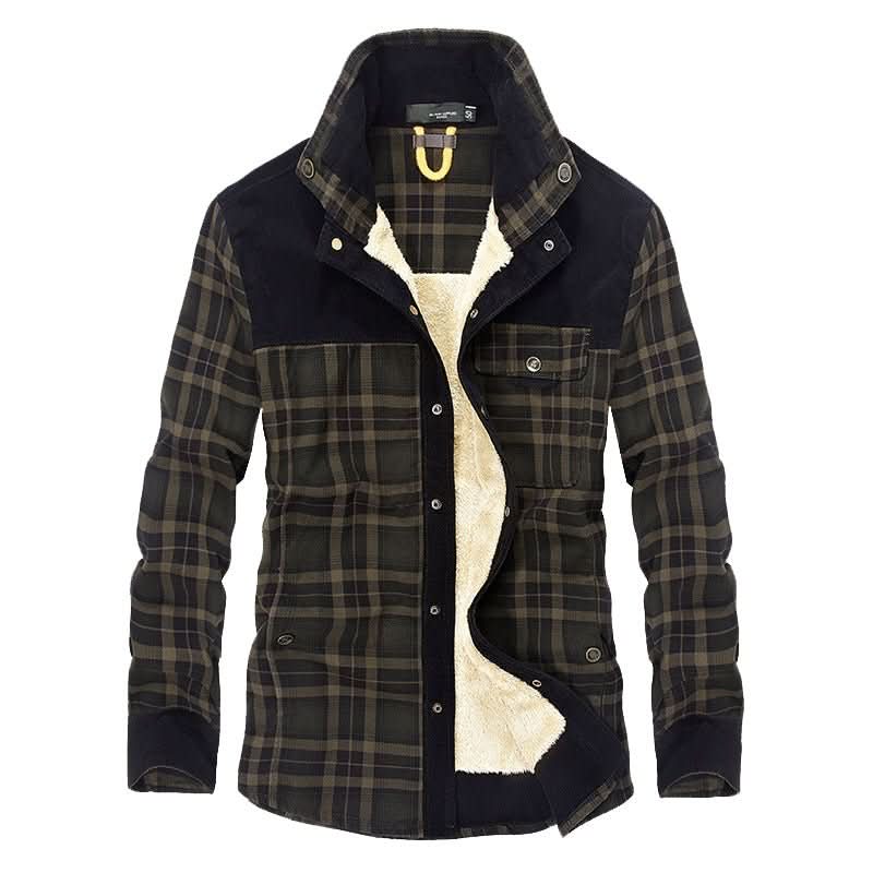 Men's Flannel Sherpa-Lined Shirt Jacket