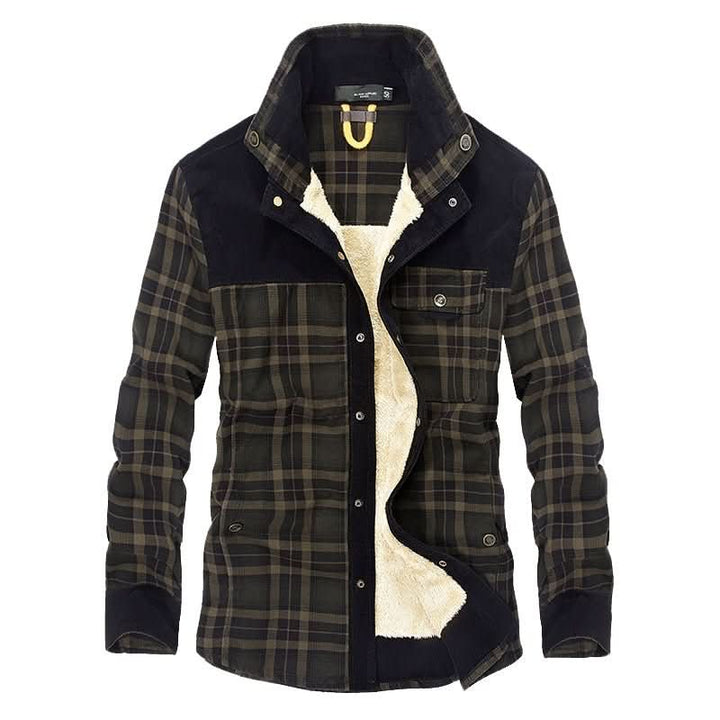 Men's Flannel Sherpa-Lined Shirt Jacket