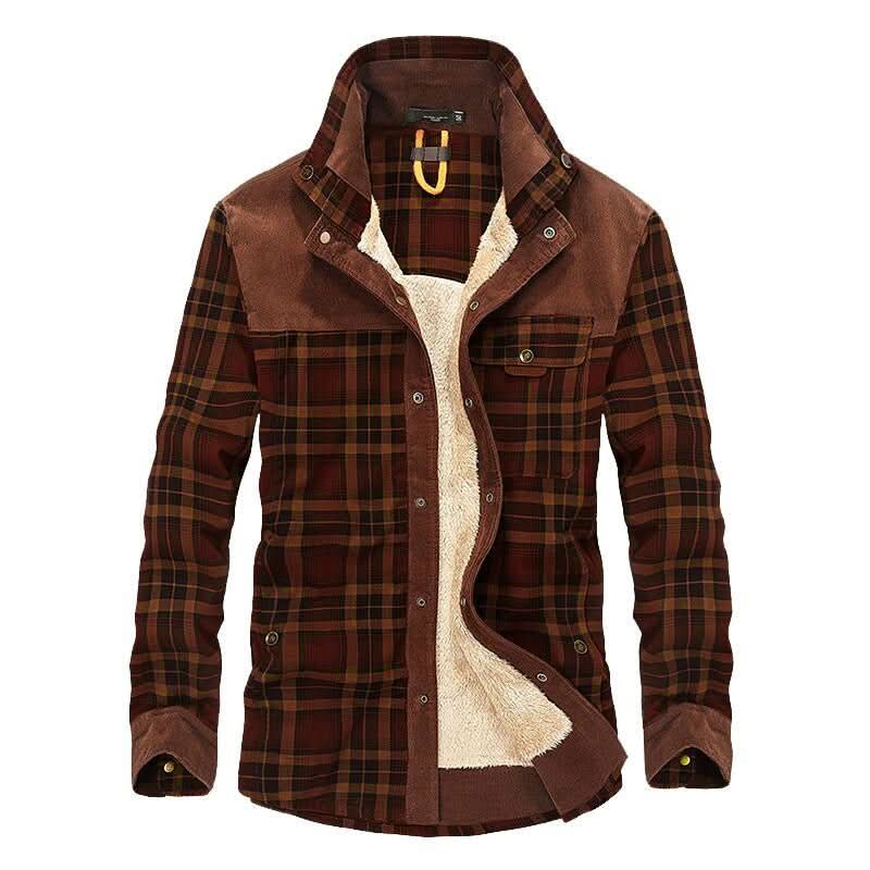 Men's Flannel Sherpa-Lined Shirt Jacket