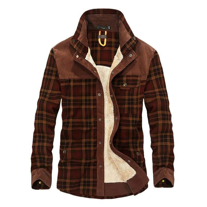 Men's Flannel Sherpa-Lined Shirt Jacket