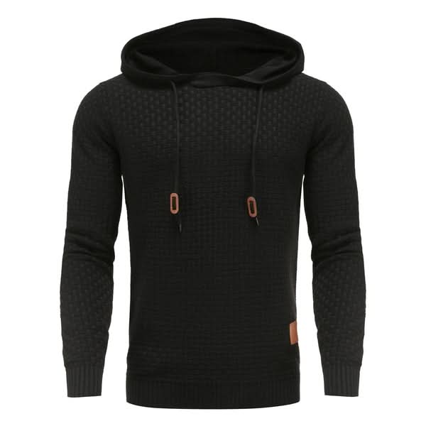 Men's Textured Knit Hooded Jumper