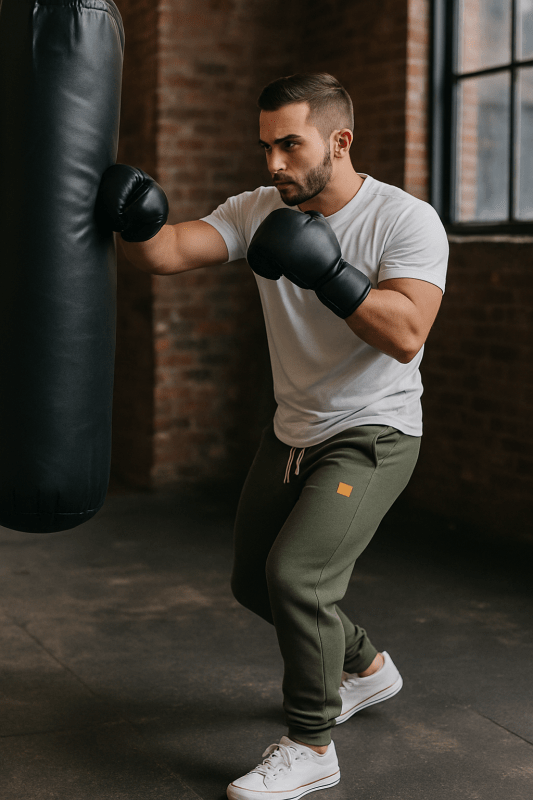Men's Drawstring Jogger Sweatpants with Ribbed Cuffs