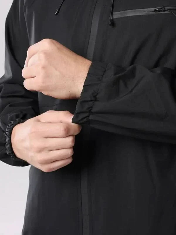 Men's Hooded Zip-Up Jacket with Chest Pocket