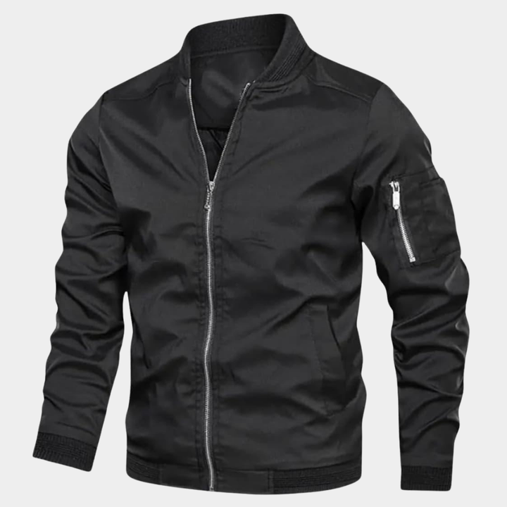 Men's Lightweight Bomber Jacket with Zipped Sleeve Pocket