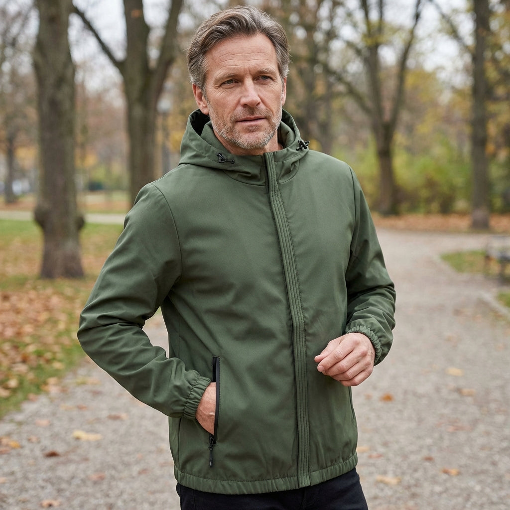 Men's Zip Up Waterproof Jacket with Hood
