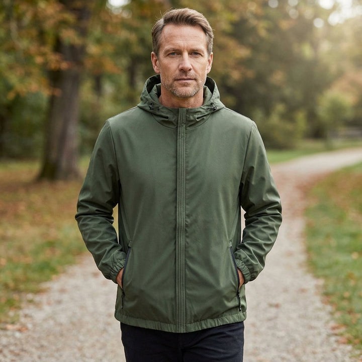 Men's Zip Up Waterproof Jacket with Hood