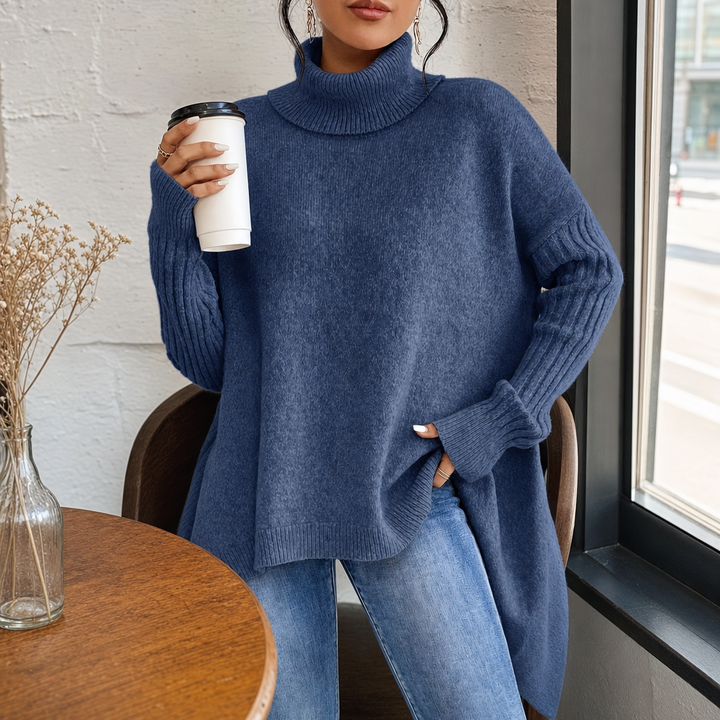 Womens Oversized Roll Neck Jumper