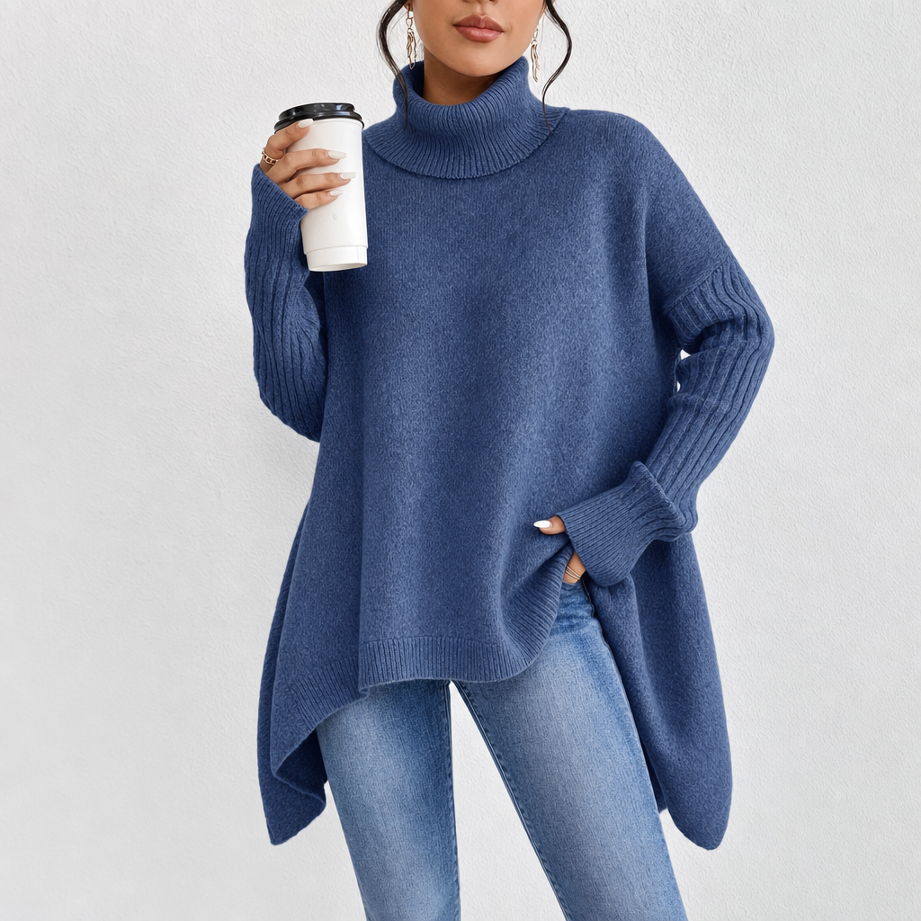 Womens Oversized Roll Neck Jumper