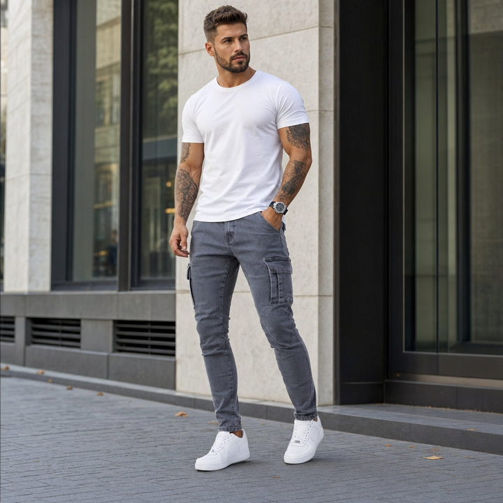 Mens Slim Fit Cargo Trousers