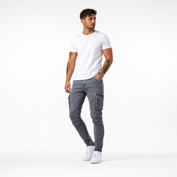 Mens Slim Fit Cargo Trousers