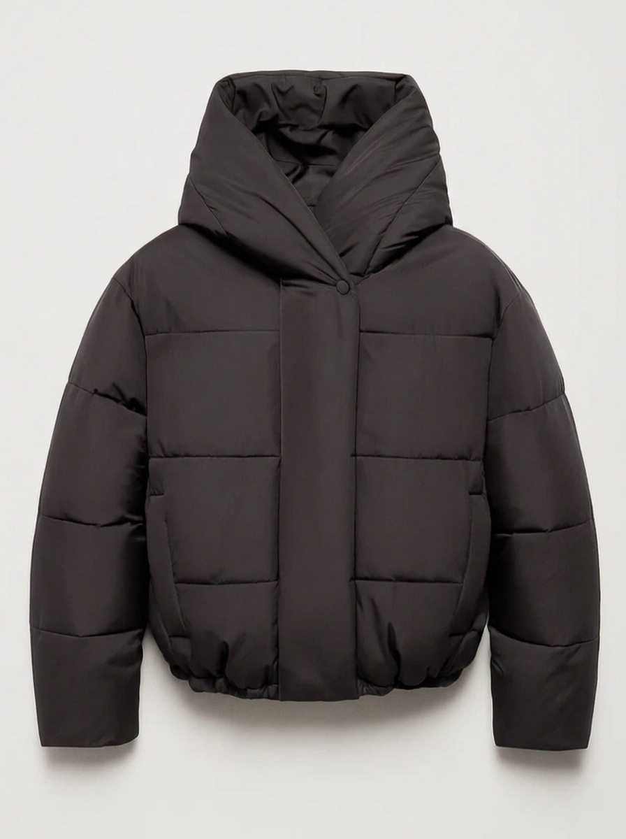 Women's Hooded Quilted Puffer Jacket with Zip Closure