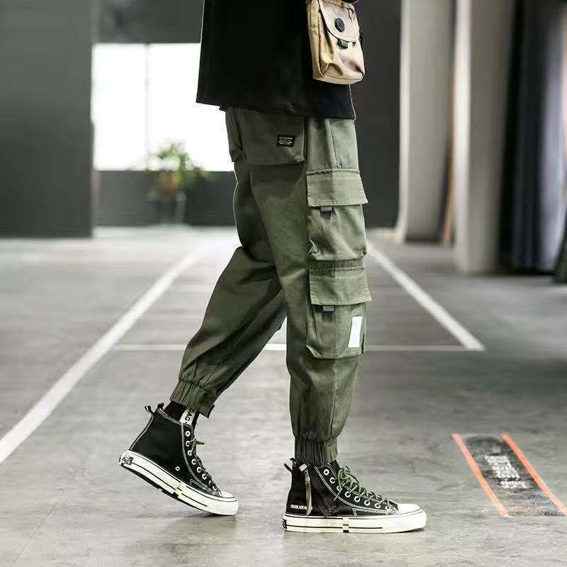 Men's Multi Pocket Cargo Trousers Tapered Fit