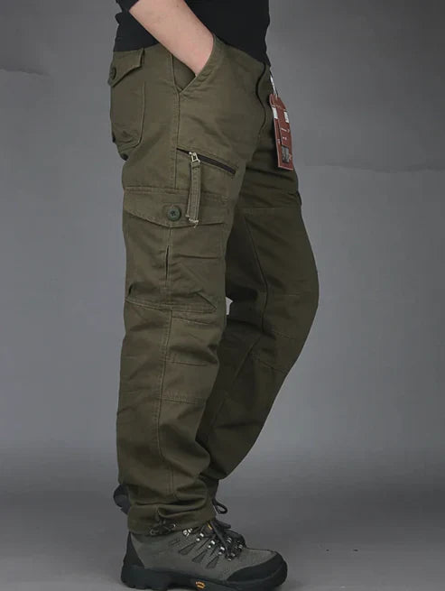 Men's Cargo Trousers with Zip Pocket Detail