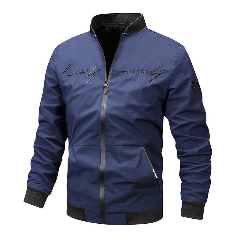 Men's Bomber Jacket with Stand Collar