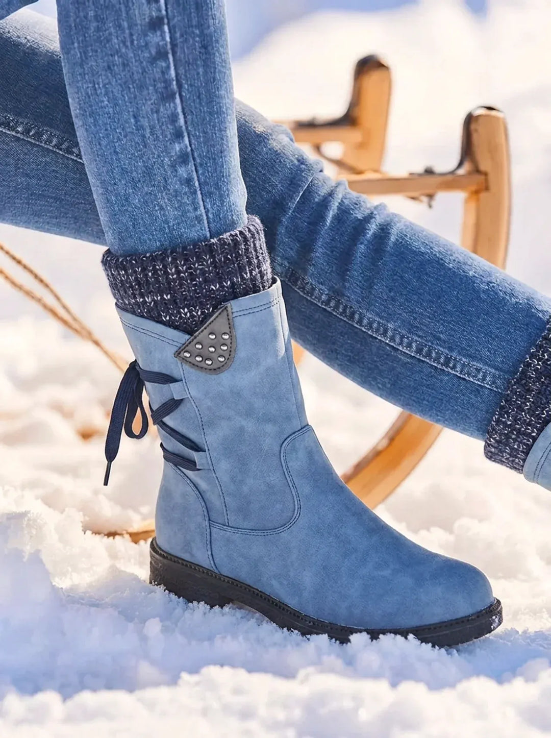Women's Waterproof Mid-Calf Boots with Faux Fur Lining