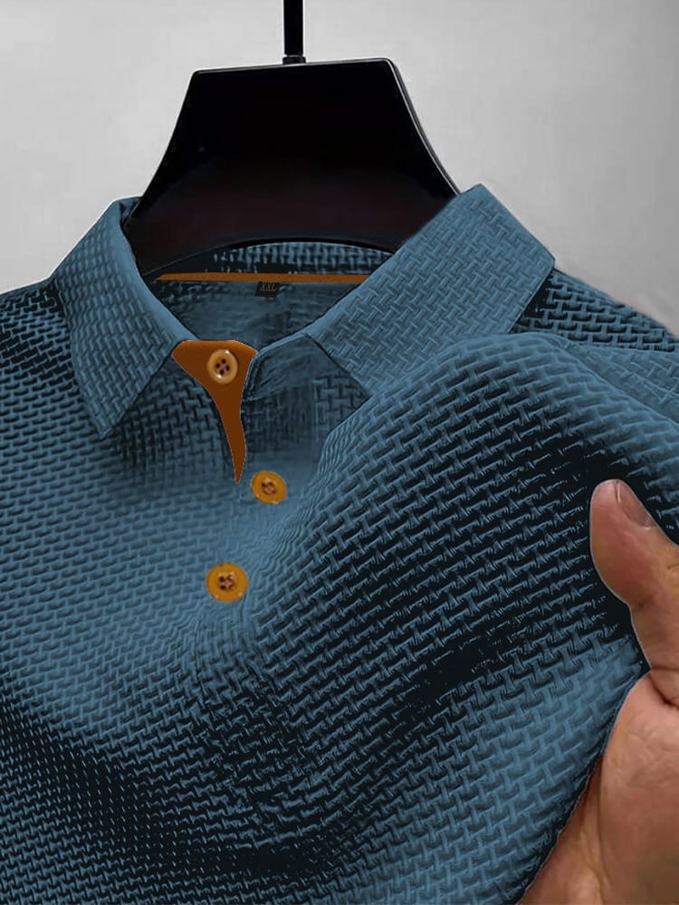 Textured Short Sleeve Polo Shirt