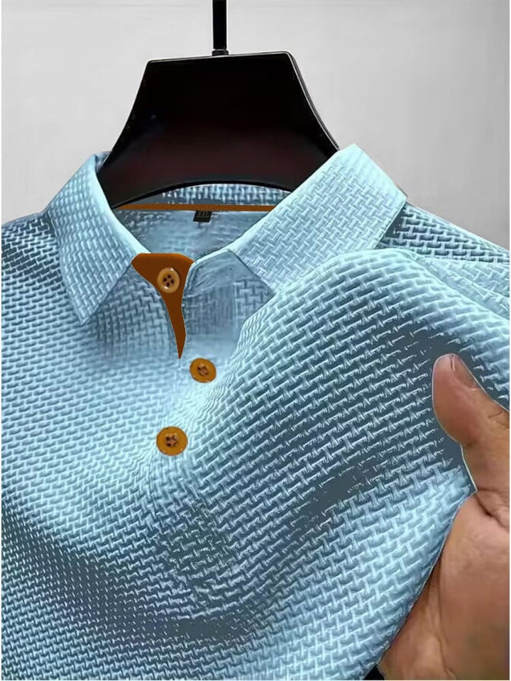 Textured Short Sleeve Polo Shirt