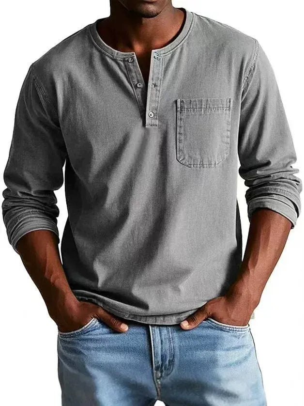 Men's Long Sleeve Henley Shirt