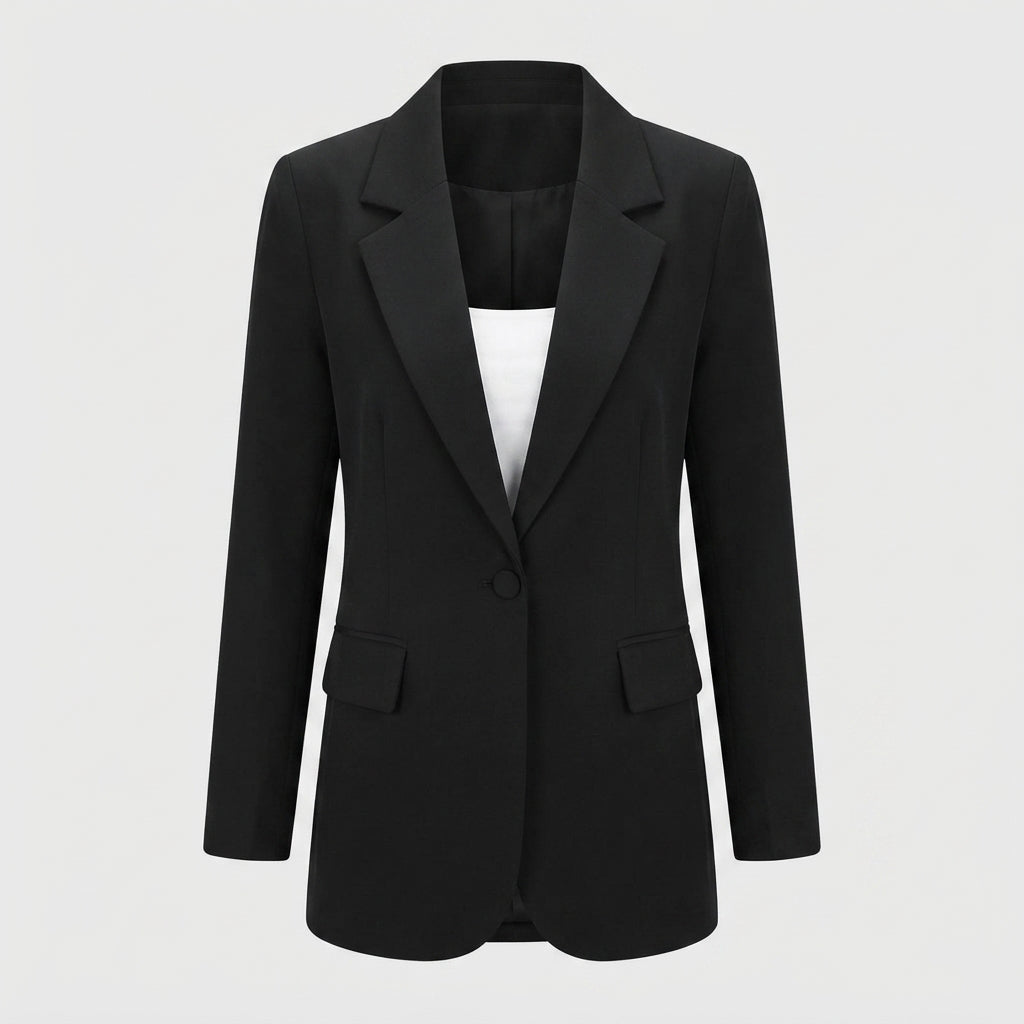 Women's Tailored Single Button Blazer for Office Wear