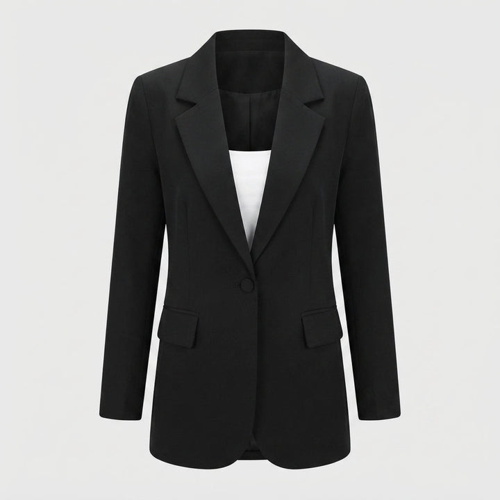 Women's Tailored Single Button Blazer for Office Wear