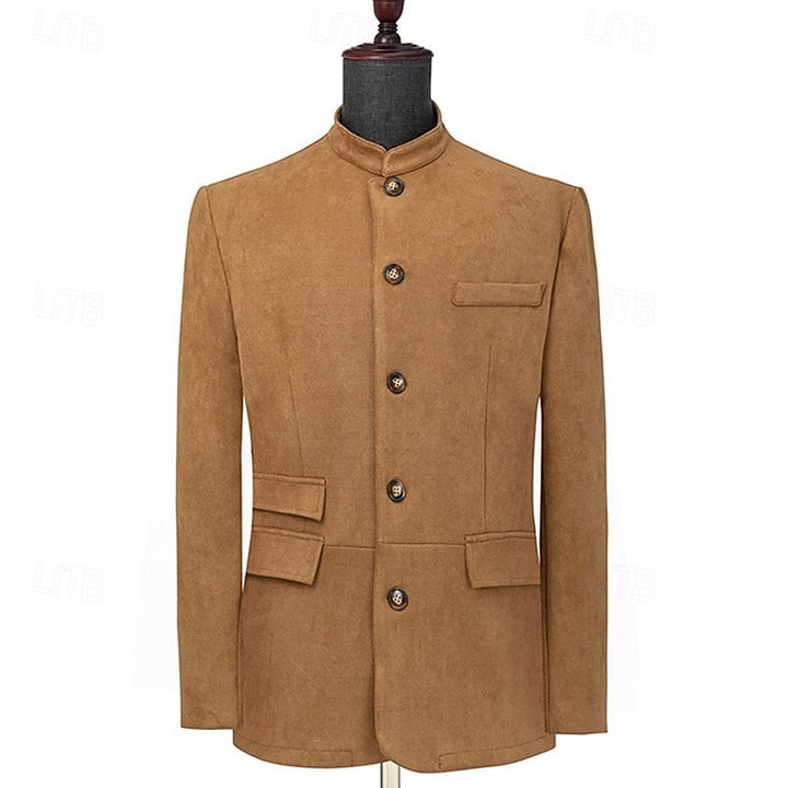 Men's Suede Stand Collar Jacket in Regular Fit