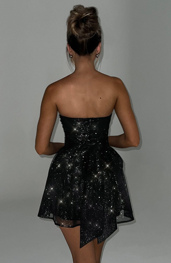 Women's Strapless Glitter Skater Dress