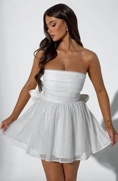 Women's Strapless Glitter Skater Dress