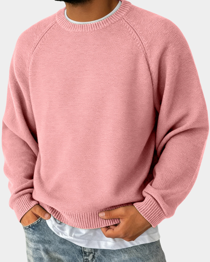 Men's Knitted Crew Neck Jumper in Relaxed Fit