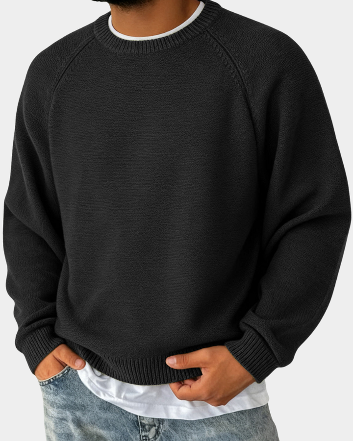 Men's Knitted Crew Neck Jumper in Relaxed Fit
