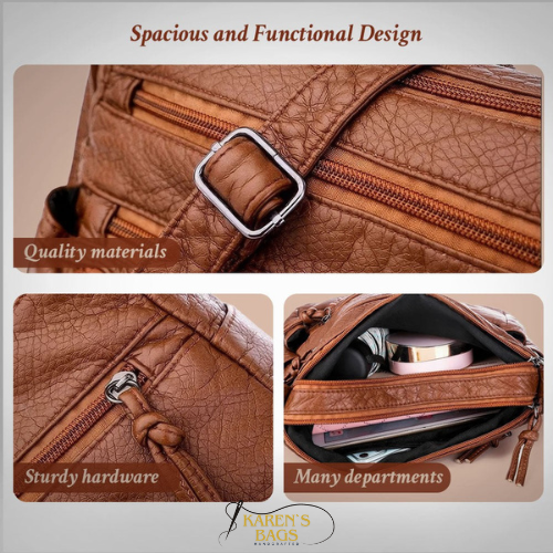 Women's Crossbody Bag with Woven Trim Detail