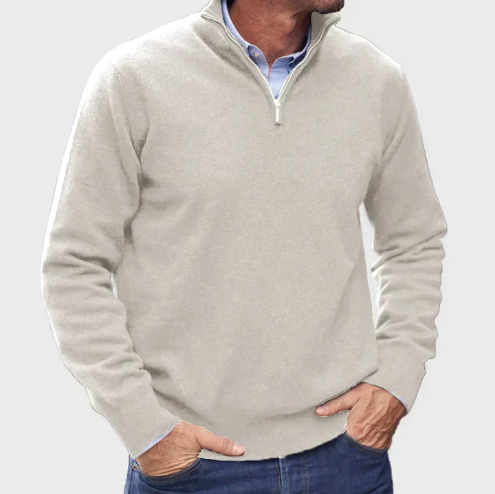 Men's Knitted Quarter Zip Jumper
