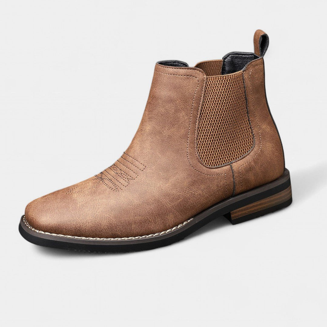 Men's Leather Chelsea Boots with Pull Tab
