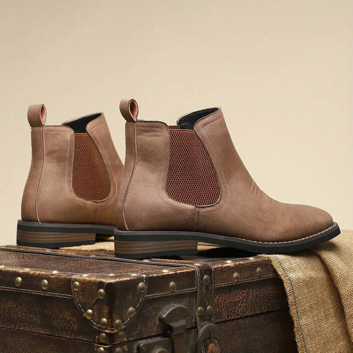 Men's Leather Chelsea Boots with Pull Tab