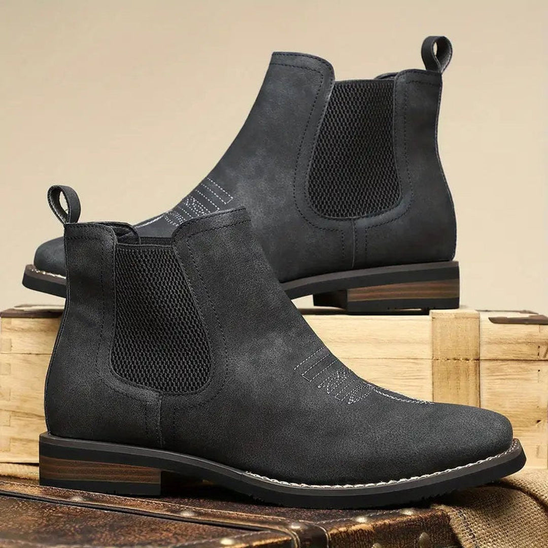 Men's Leather Chelsea Boots with Pull Tab