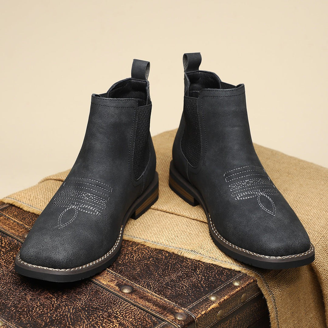 Men's Leather Chelsea Boots with Pull Tab
