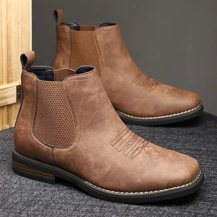 Men's Leather Chelsea Boots with Pull Tab