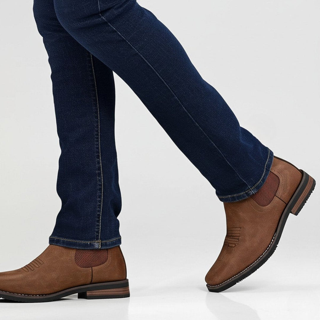 Men's Leather Chelsea Boots with Pull Tab