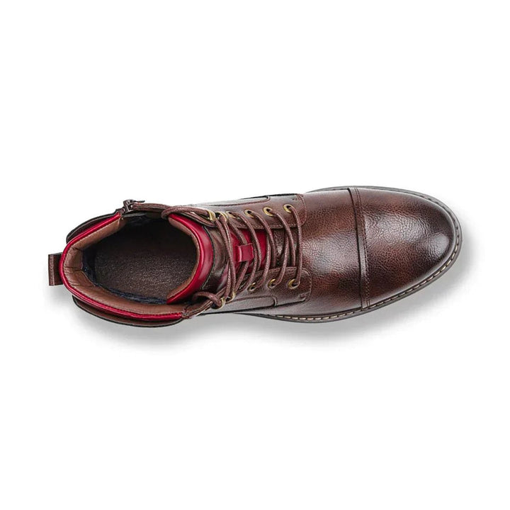 Men's Leather Cap-Toe Lace-Up Boots