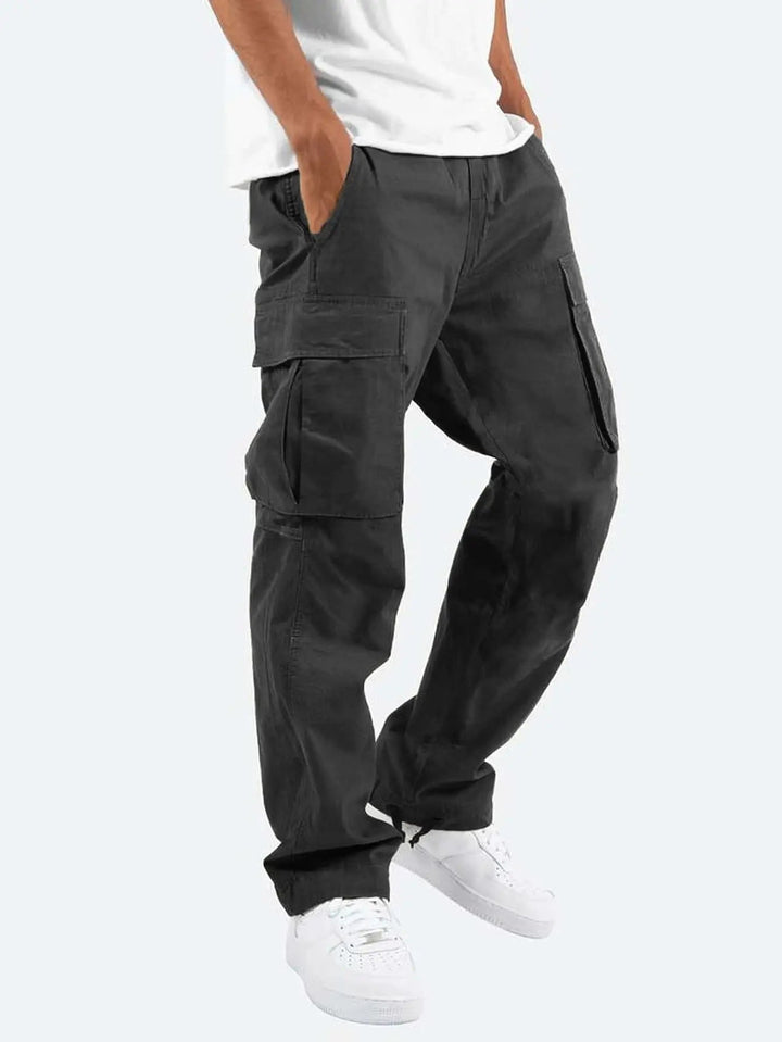 Men's Utility Cargo Trousers with Drawstring Hem