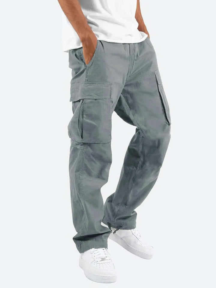 Men's Utility Cargo Trousers with Drawstring Hem