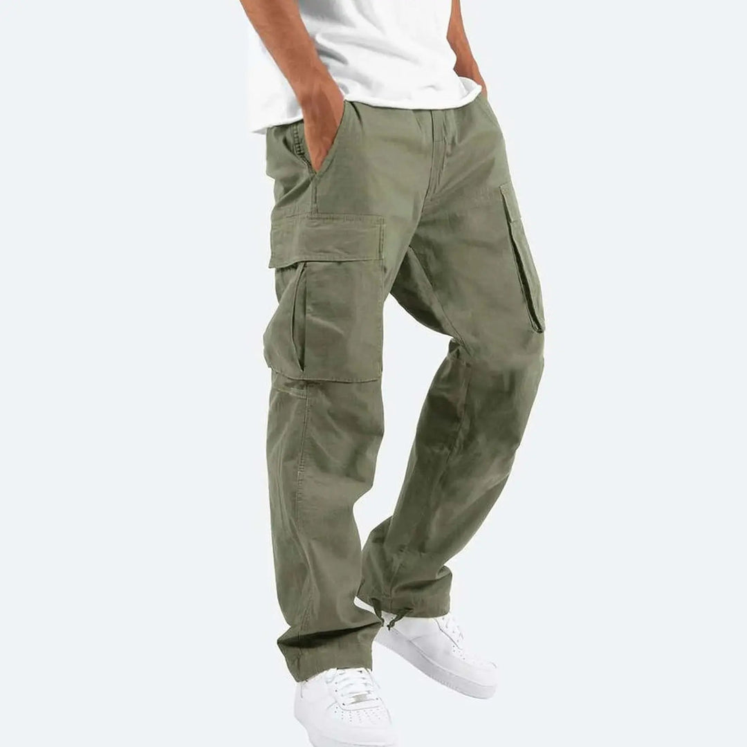 Men's Utility Cargo Trousers with Drawstring Hem
