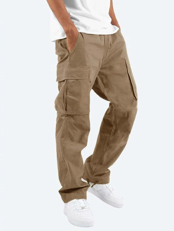 Men's Utility Cargo Trousers with Drawstring Hem