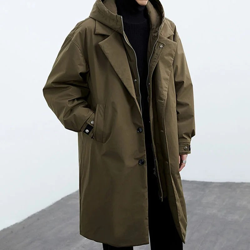 Men's Waterproof Hooded Trench Coat