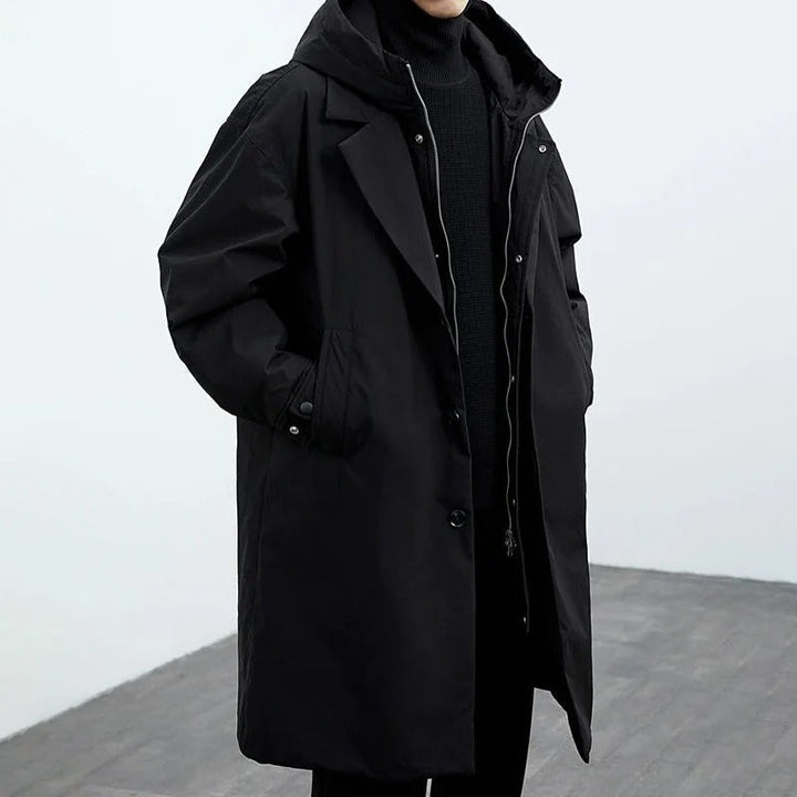 Men's Waterproof Hooded Trench Coat