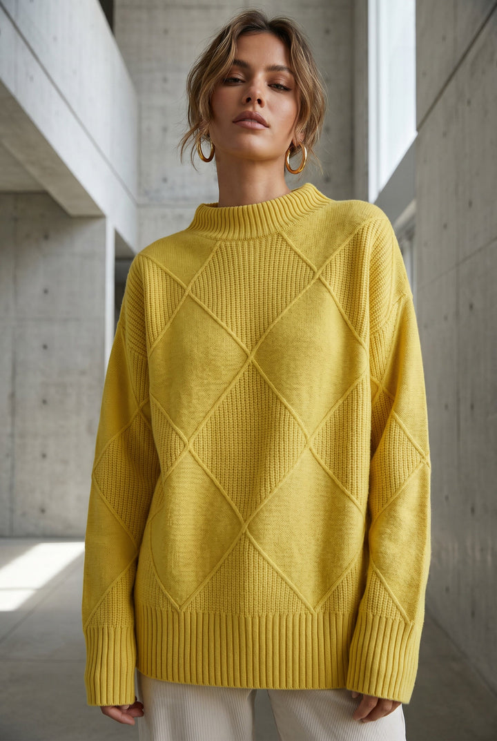 Women's Textured Roll Neck Knit Jumper