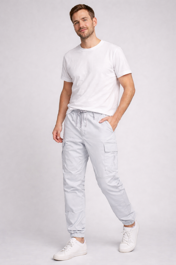 Men's Cargo Trousers with Elasticated Cuffs