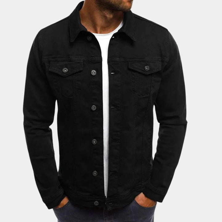 Men's Classic Denim Trucker Jacket - Black