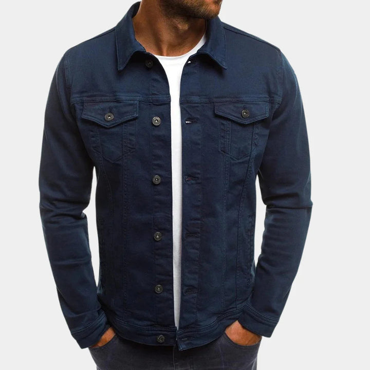 Men's Classic Denim Trucker Jacket - Navy Blue