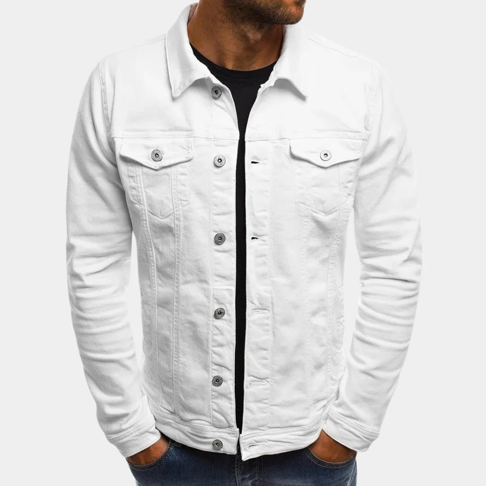 Men's Classic Denim Trucker Jacket - White