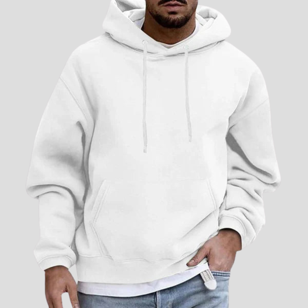 Men's Knitted Pullover Hoodie with Front Pouch Pocket
